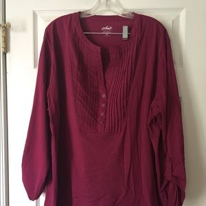 Long sleeve lightweight rich red top